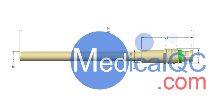 英国PA NH2000针式水听器,2mm针式水听器CAD尺寸图